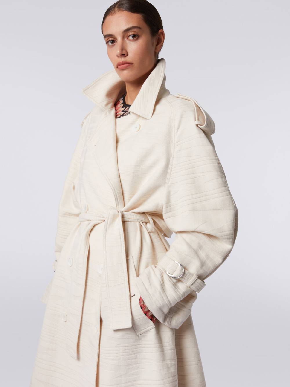 Missoni Trench in canvas di cotone jacquard fimmato Offerte