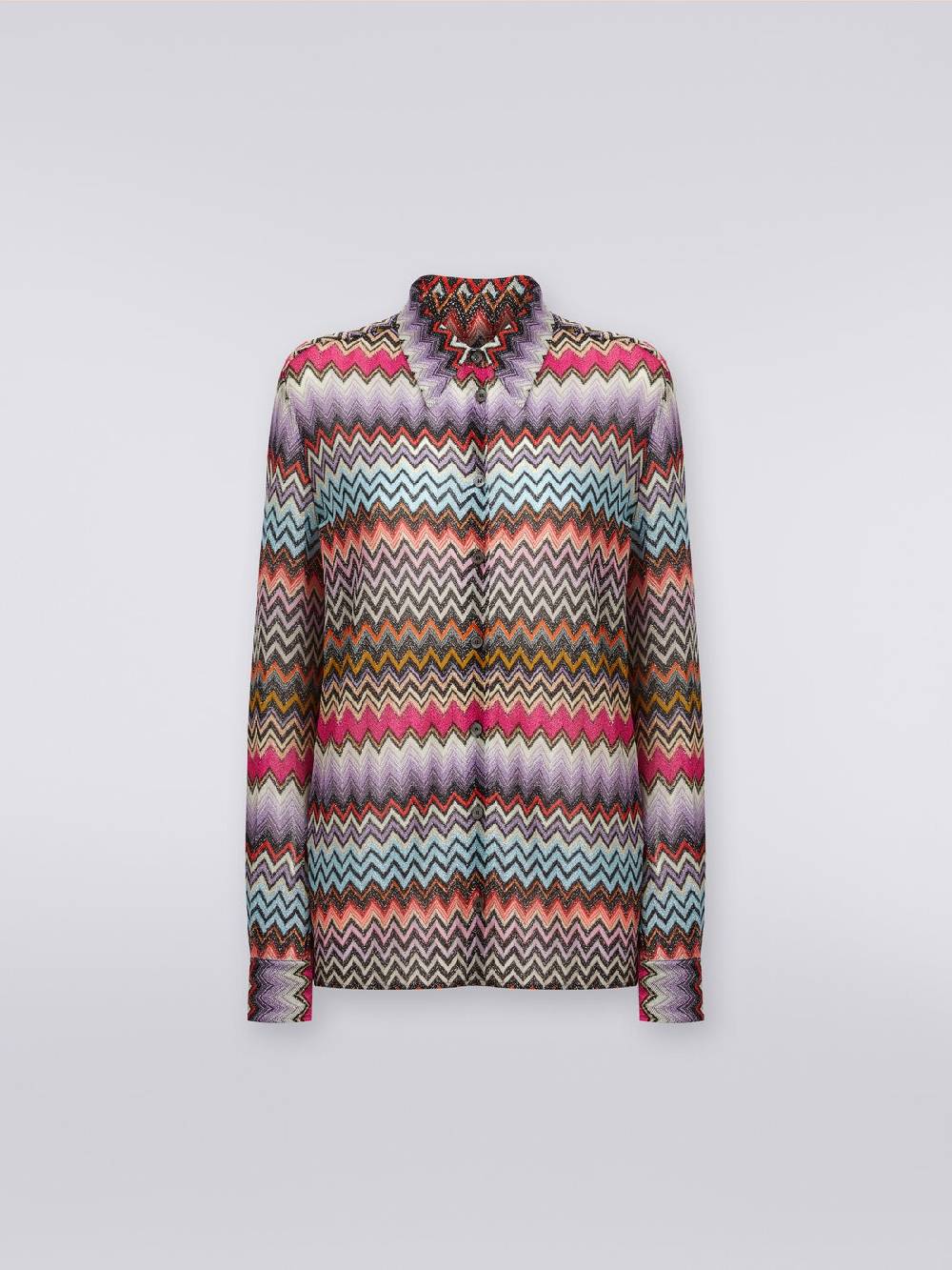 Missoni Camicia in maglia di viscosa chevron con lurex Nuova