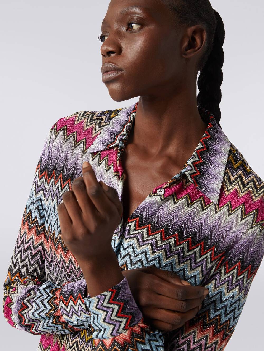 Missoni Camicia in maglia di viscosa chevron con lurex Nuova