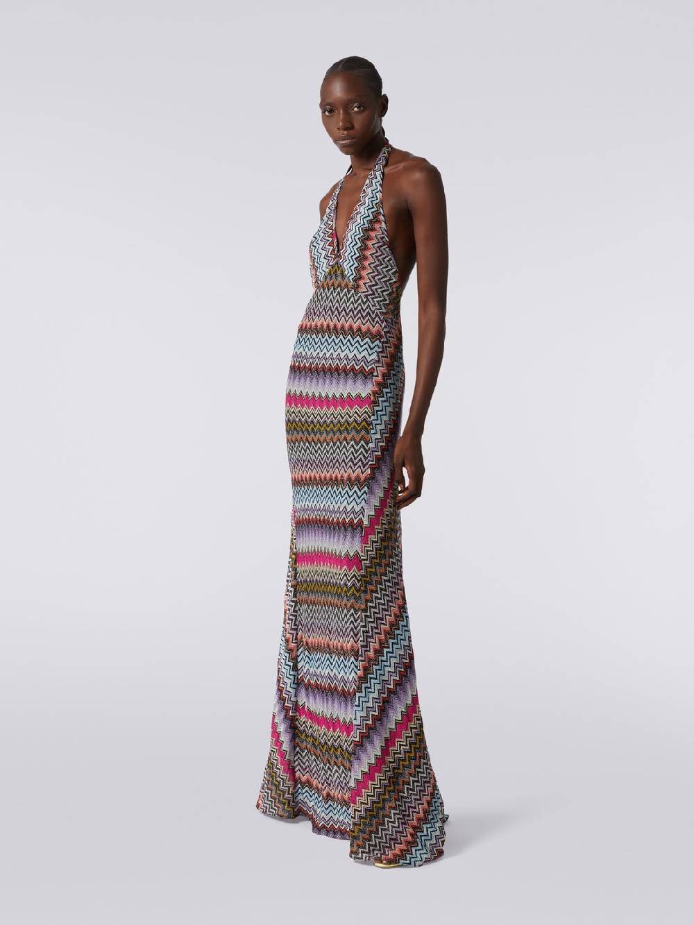 Missoni Abito lungo in viscosa zig zag con lurex 2025