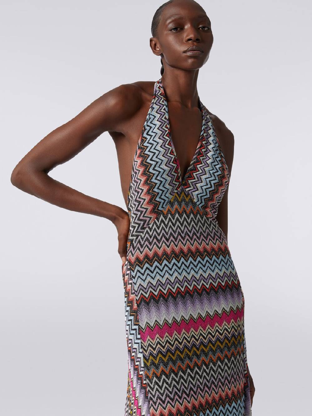 Missoni Abito lungo in viscosa zig zag con lurex 2025