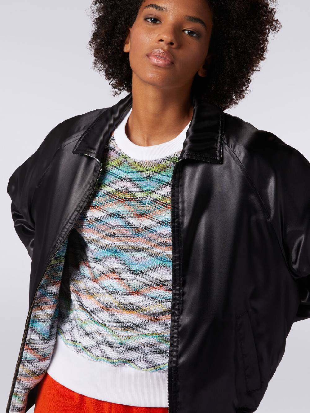 Missoni Bomber reversibile in raso e in maglia con lurex Italia