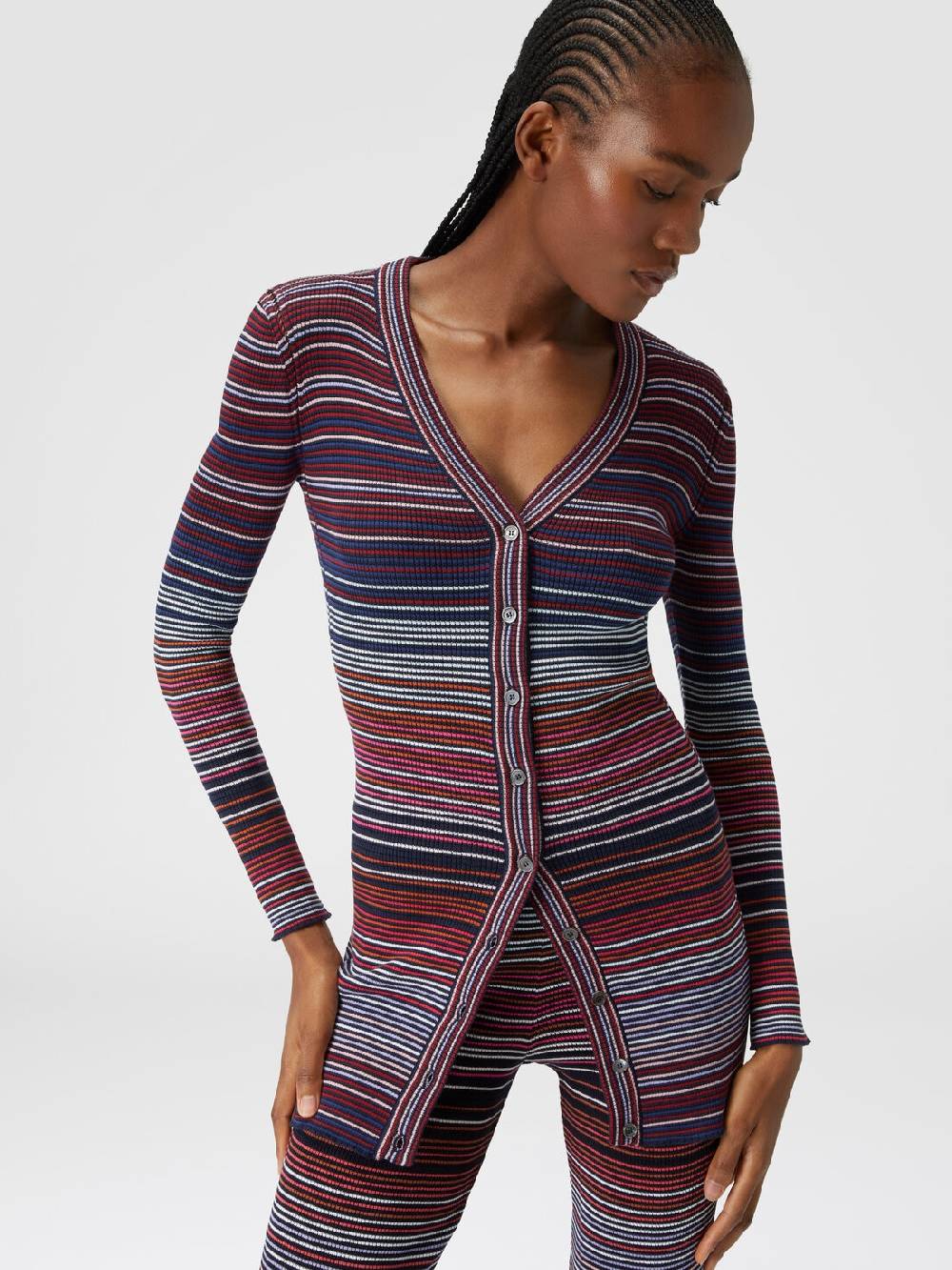 Missoni Cardigan in cotone e viscosa a righe Vendita