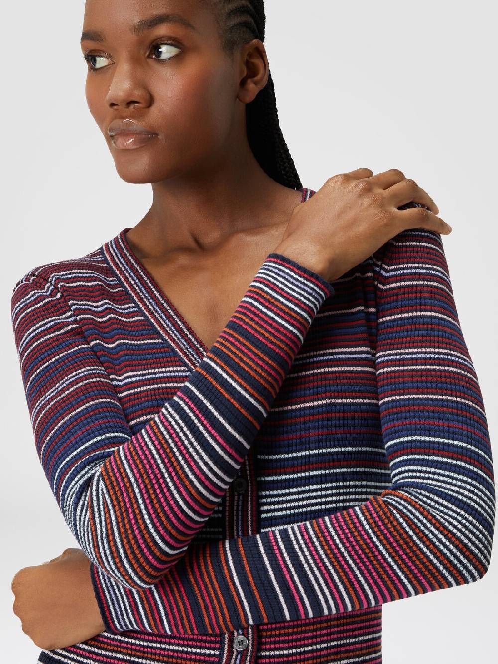 Missoni Cardigan in cotone e viscosa a righe Vendita