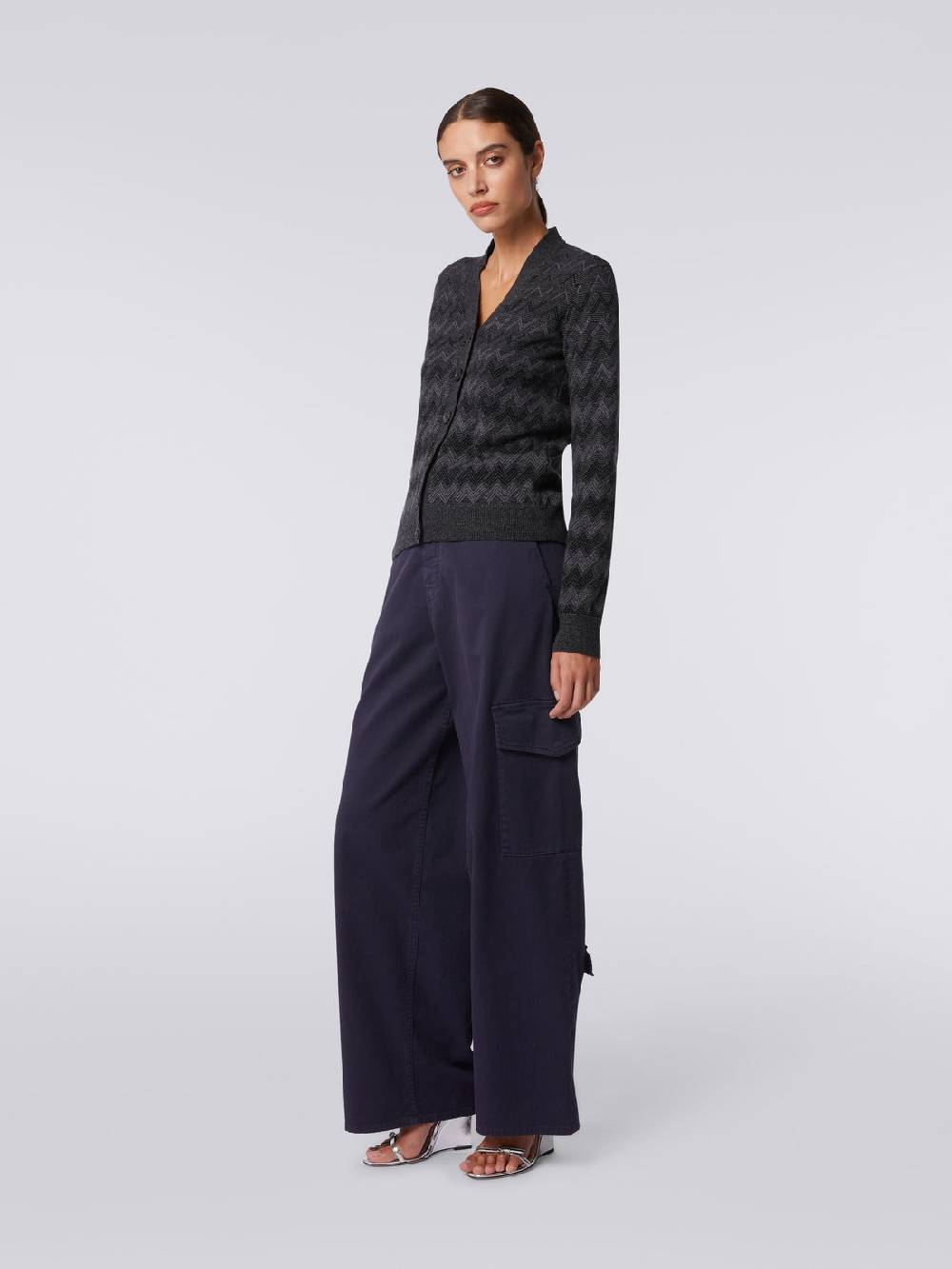 Missoni Cardigan con scollo a V in cachemire con zig zag Promozione