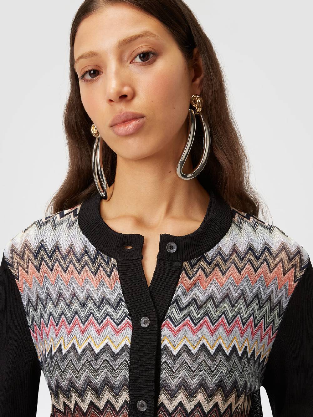 Missoni Cardigan corto in viscosa chevron Spedizione Gratuita