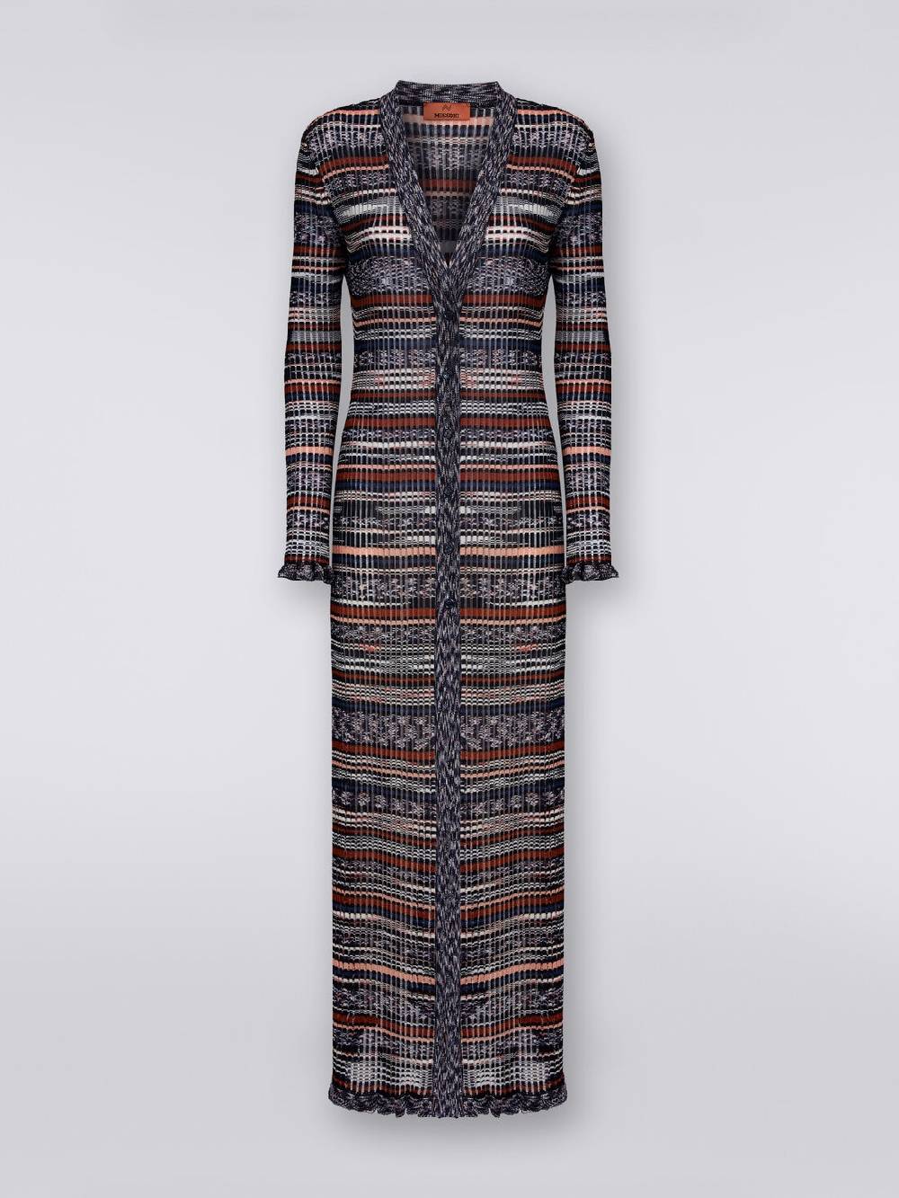 Missoni Cardigan lungo a costine in viscosa fiammata Pezzi Unici