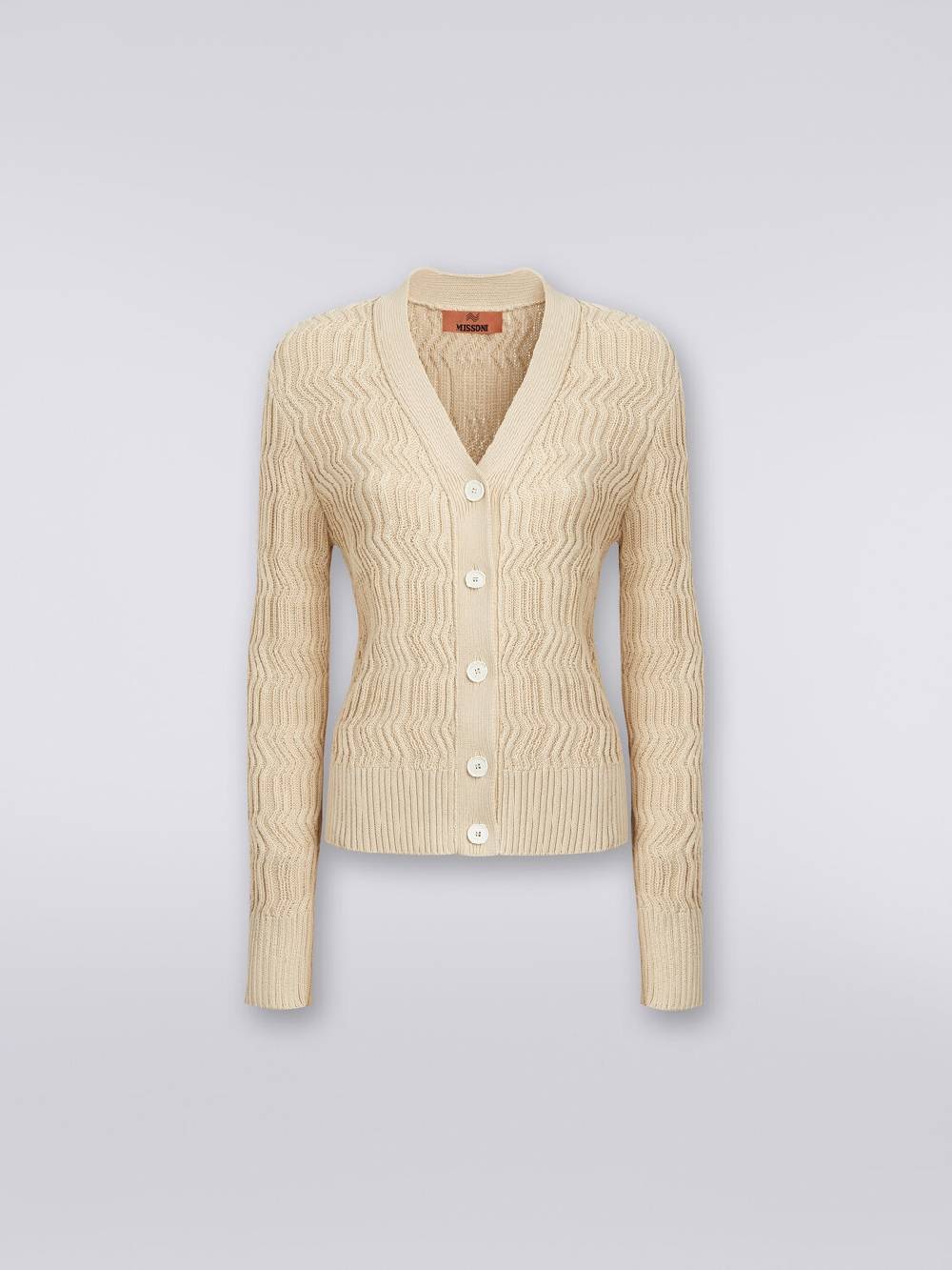 Missoni Cardigan in cotone con nervature verticali a rilievo Soddisfazione Garantita