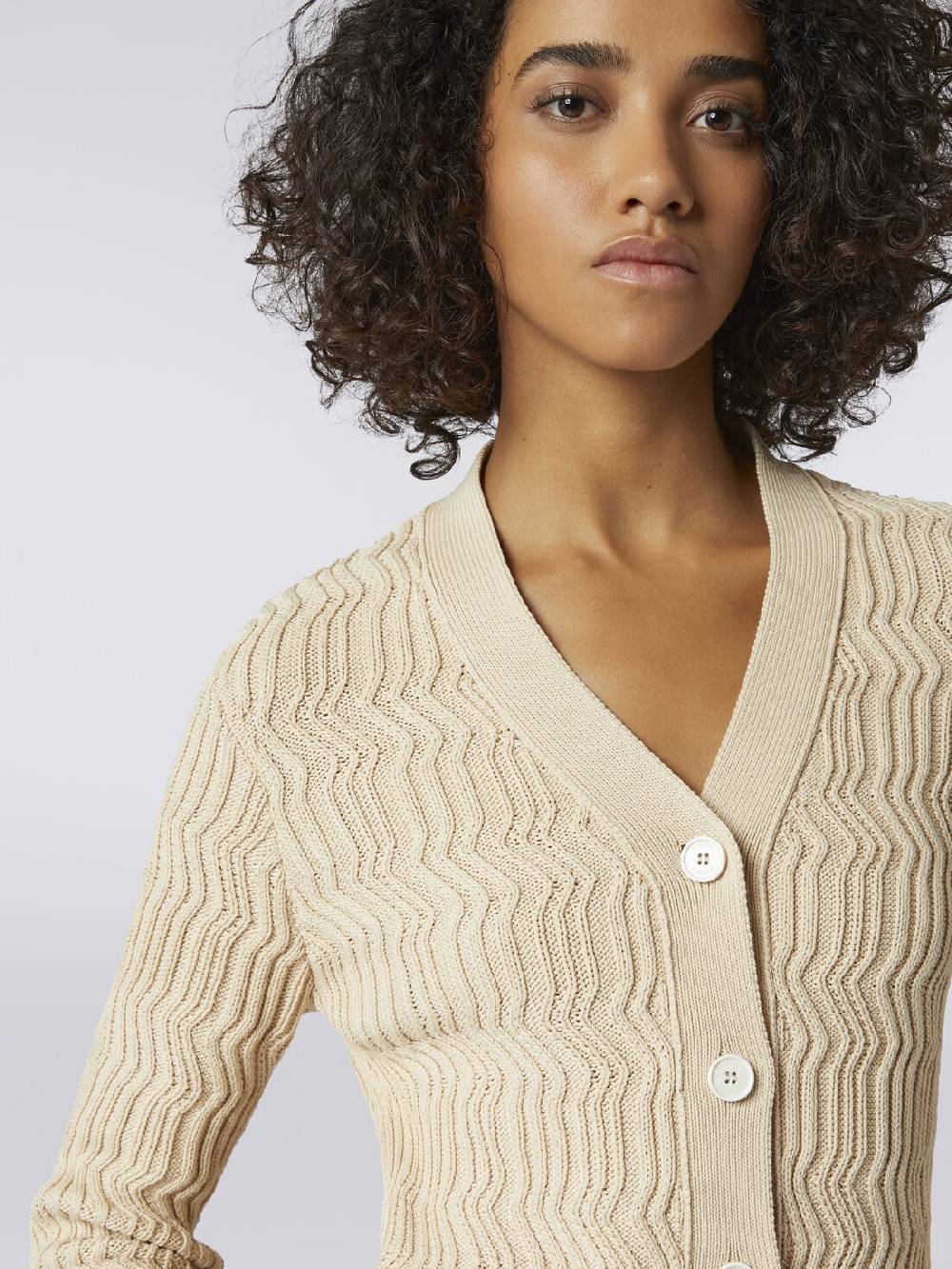 Missoni Cardigan in cotone con nervature verticali a rilievo Soddisfazione Garantita