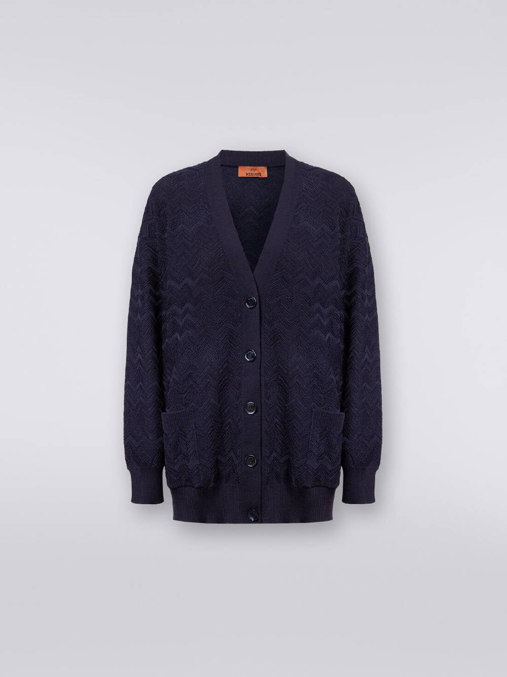 Missoni Cardigan oversize in maglia di viscosa e lana chevron Qualità Garantita
