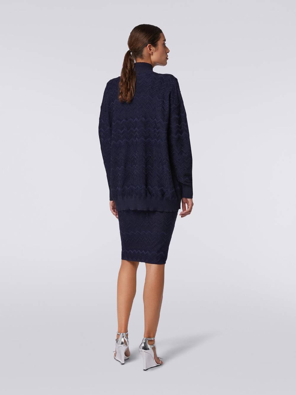 Missoni Cardigan oversize in maglia di viscosa e lana chevron Qualità Garantita