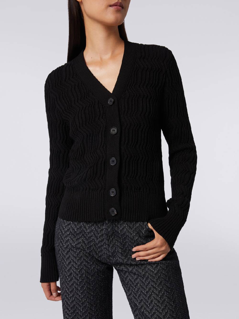 Missoni Cardigan in cotone con nervature verticali a rilievo Negozi Online