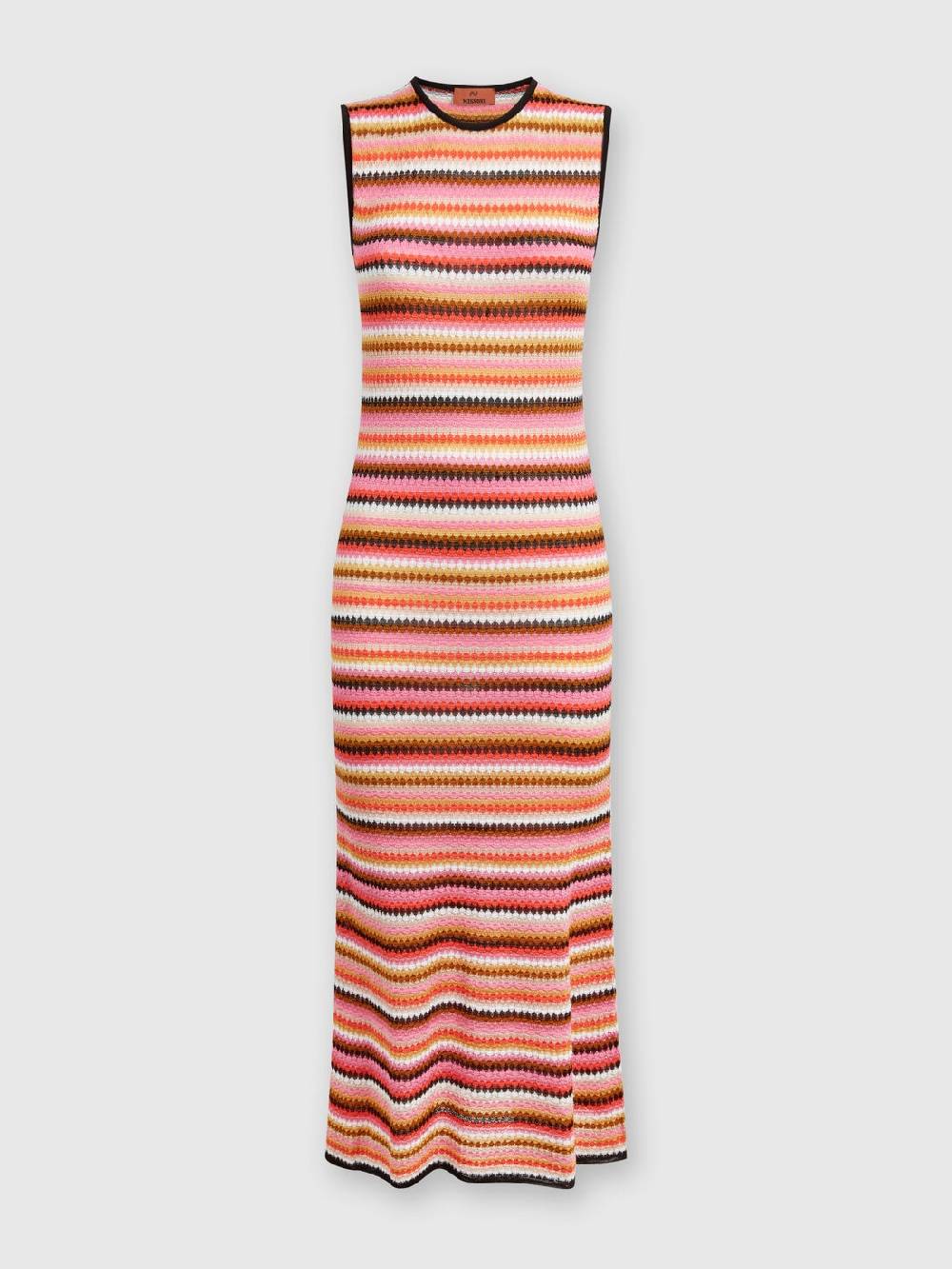 Missoni Abito midi senza maniche in lana e viscosa a righe Promozione Limitata
