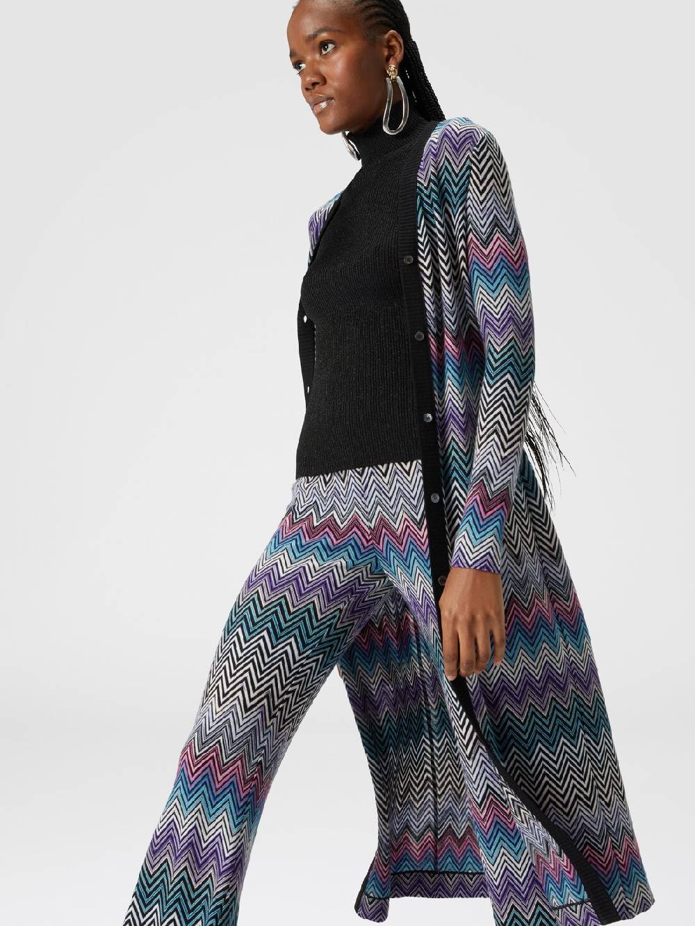 Missoni Pantaloni flare in lana zig zag Fino Al -60%