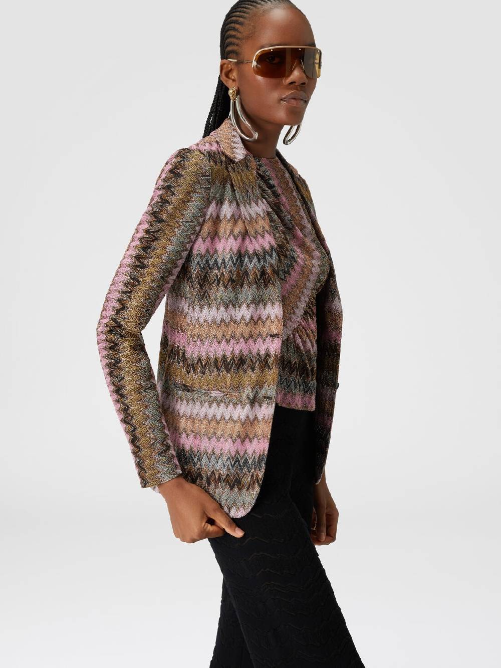 Missoni Blazer in maglia di viscosa chevron lamé Shopping Online