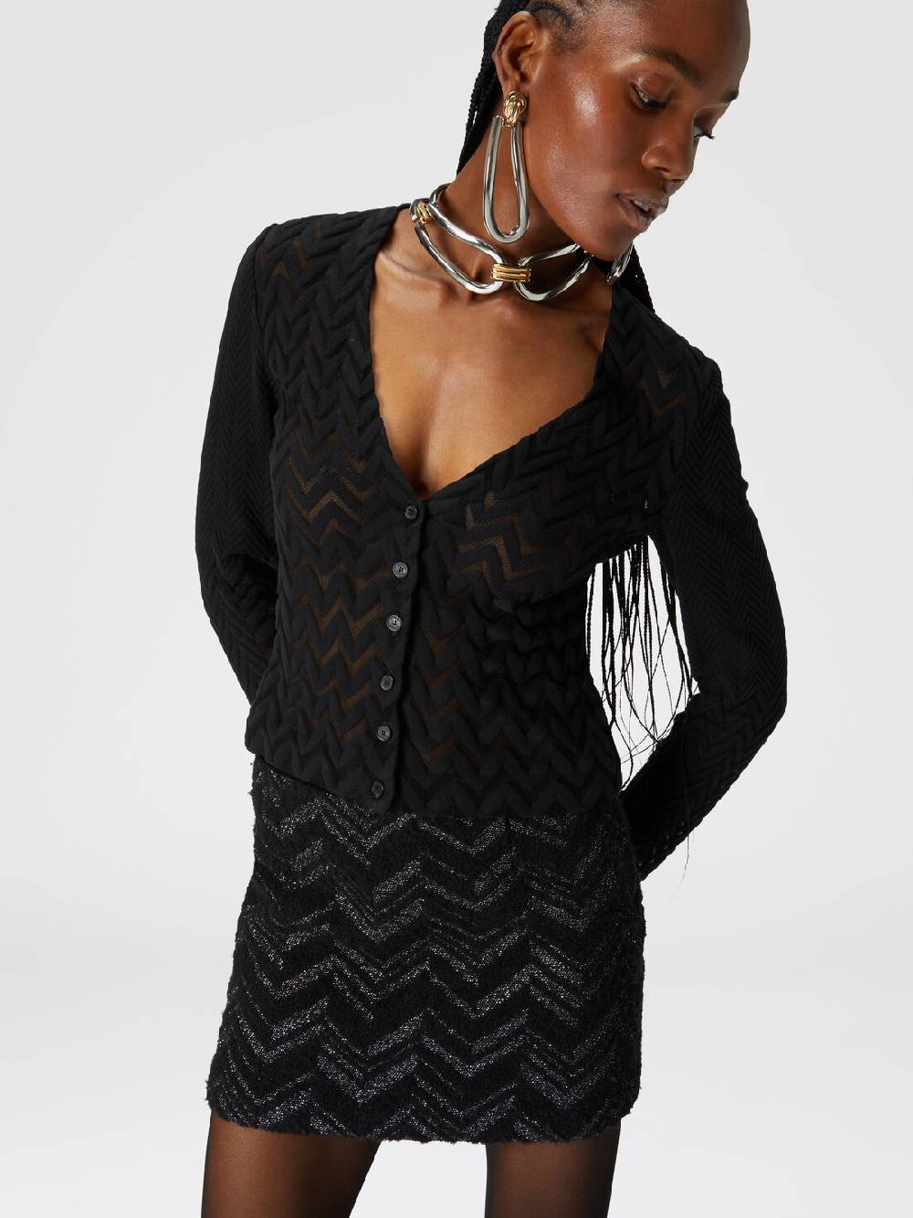 Missoni Cardigan chevron effetto vedo non vedo Prezzo Ridotto