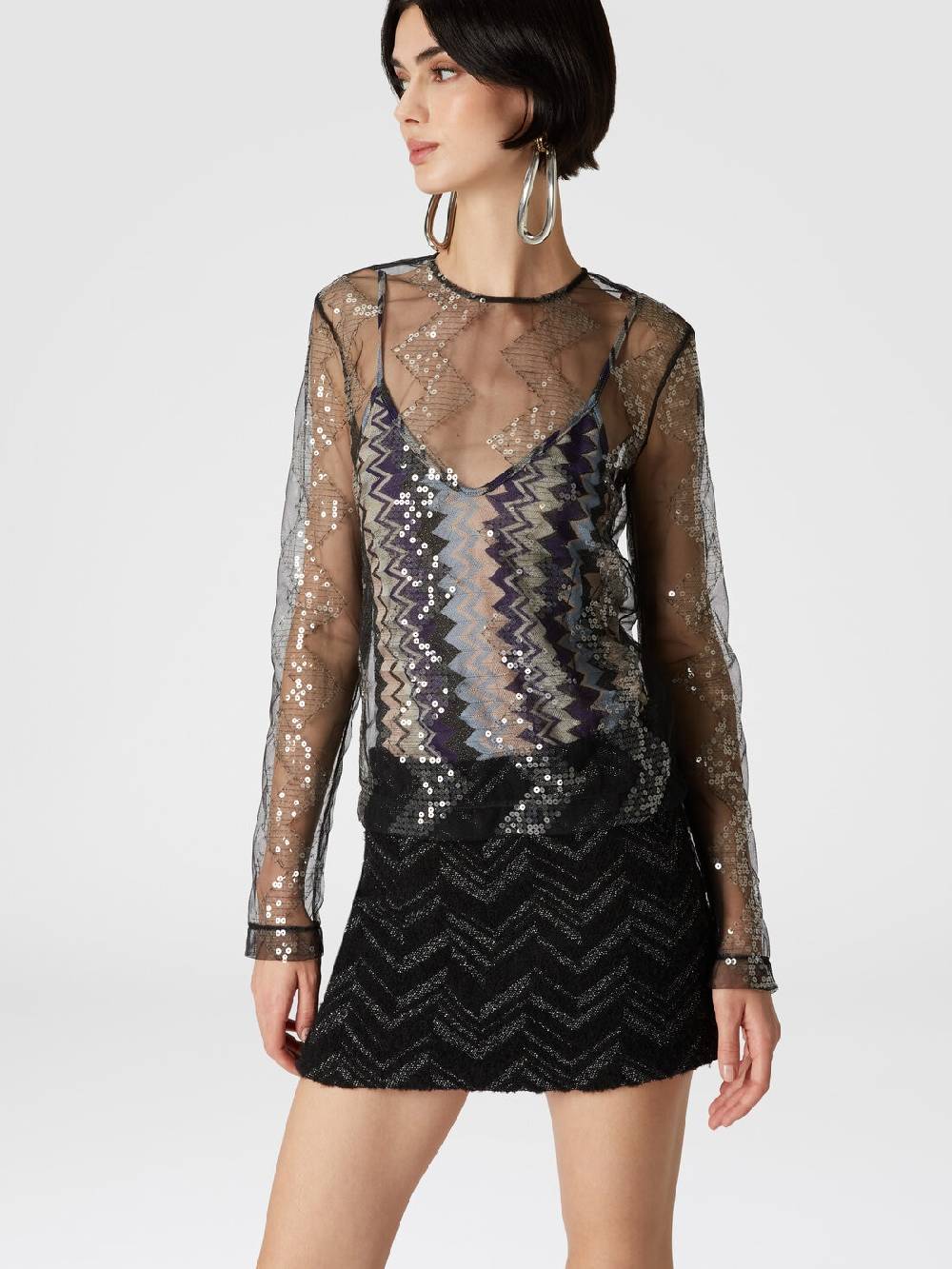 Missoni Minigonna bouclé con motivo chevron lamé Convenienza