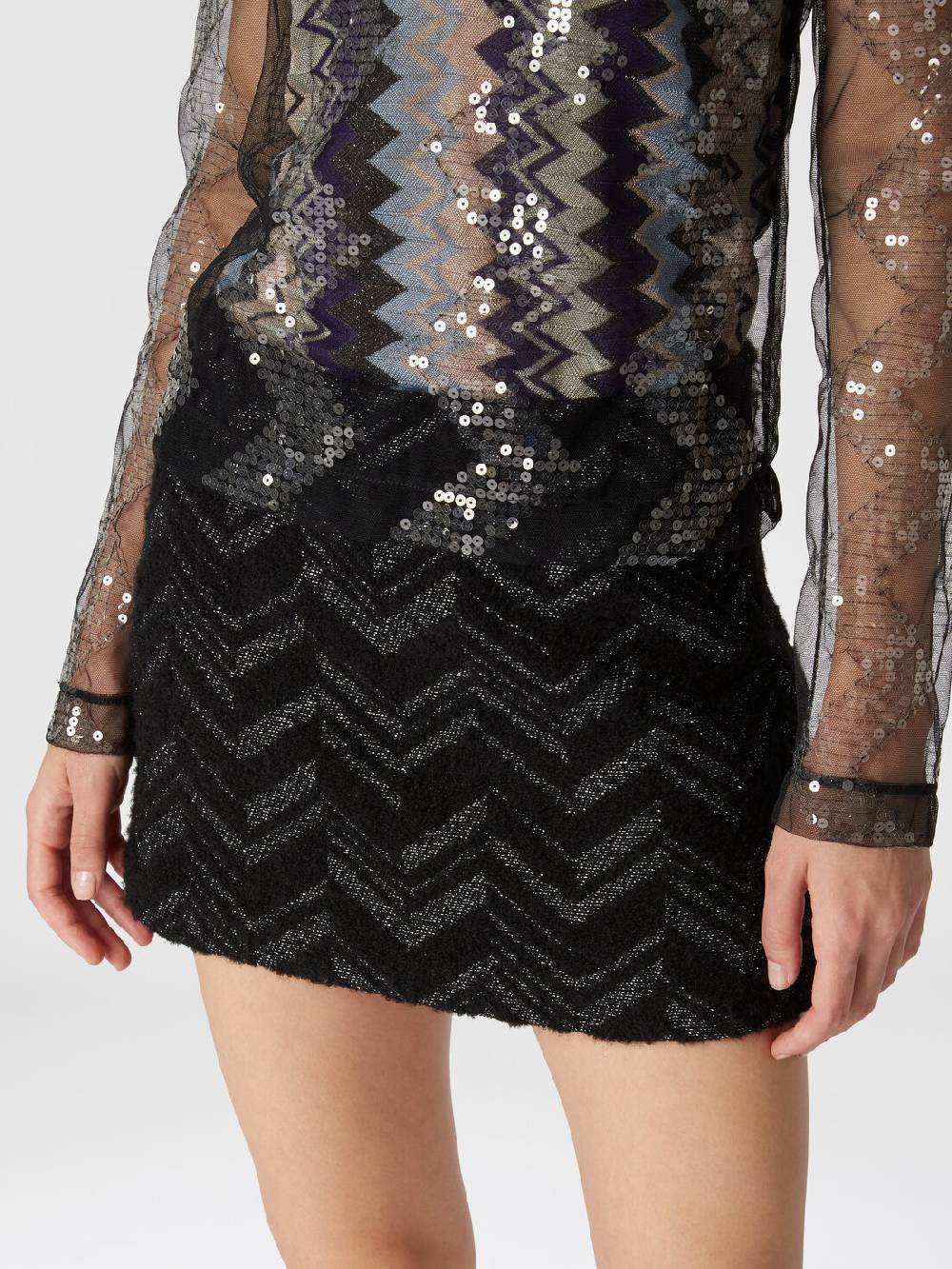 Missoni Minigonna bouclé con motivo chevron lamé Convenienza