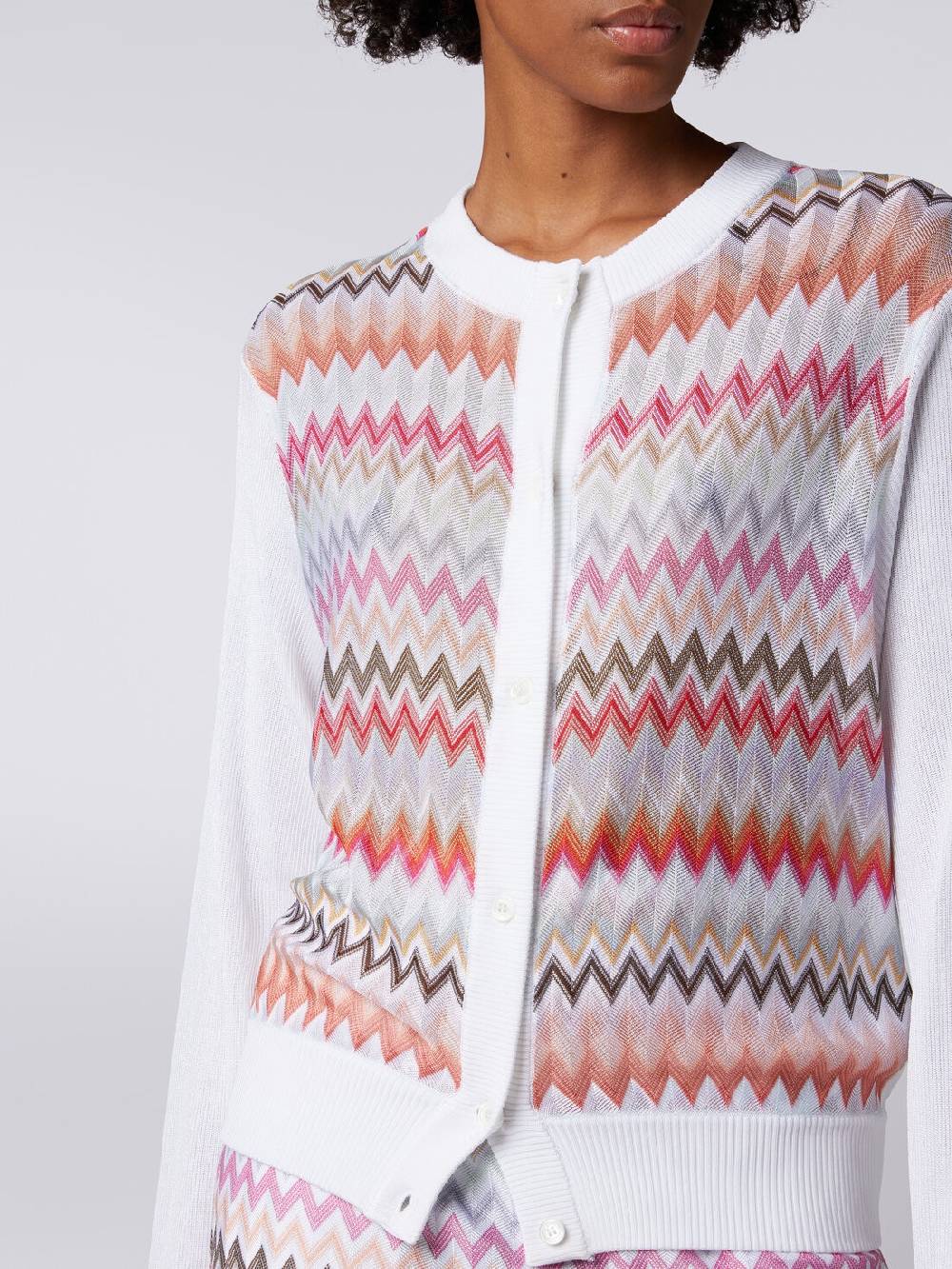 Missoni Cardigan corto in viscosa chevron Presa