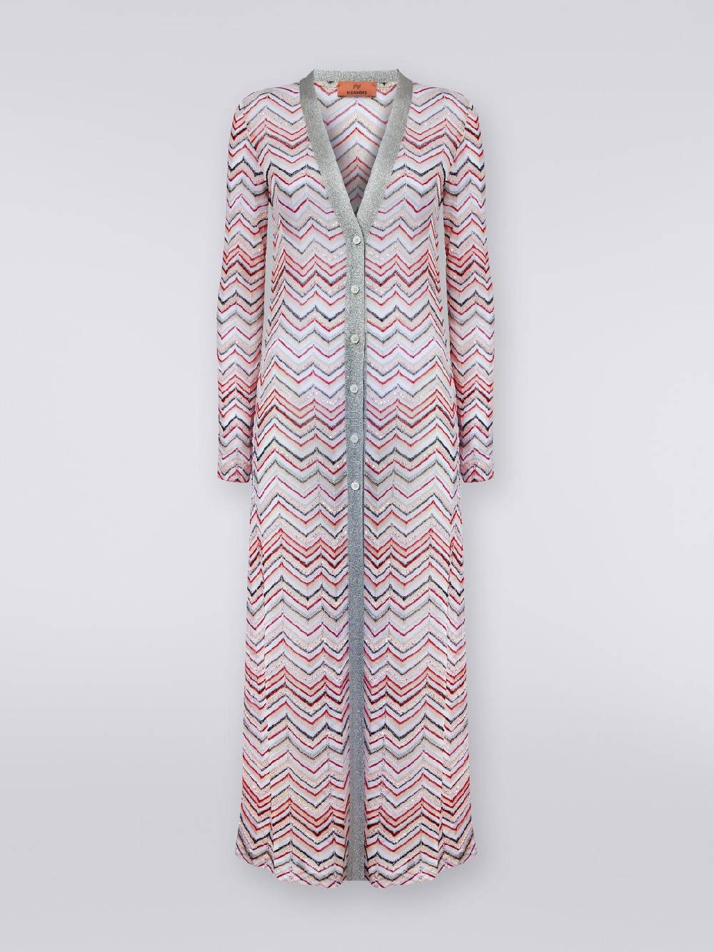 Missoni Cardigan lungo in maglia zig zag con lurex e paillettes Economico