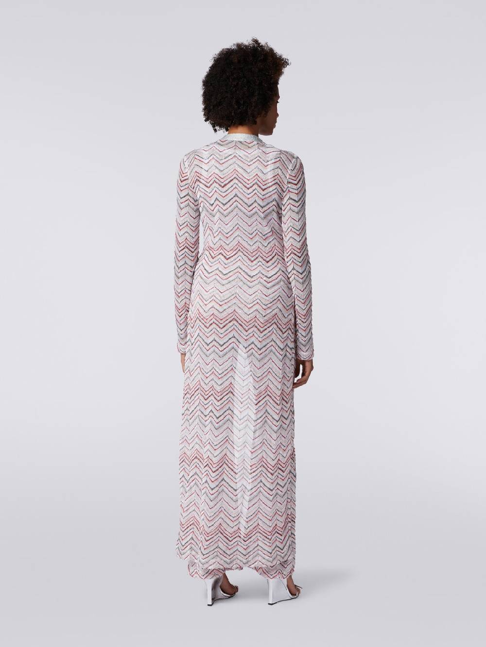 Missoni Cardigan lungo in maglia zig zag con lurex e paillettes Economico
