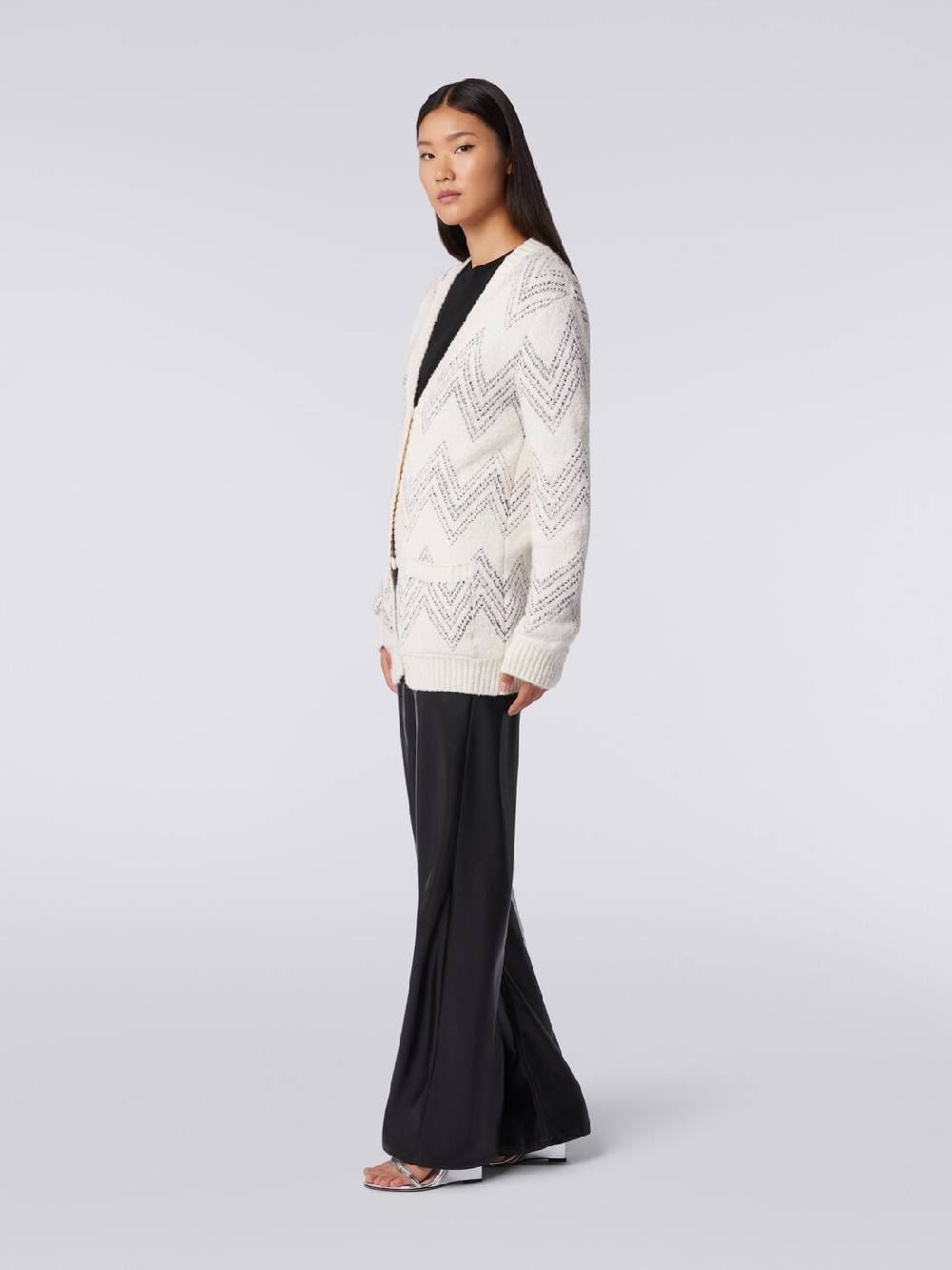 Missoni Cardigan oversize in misto cotone zig zag Outlet