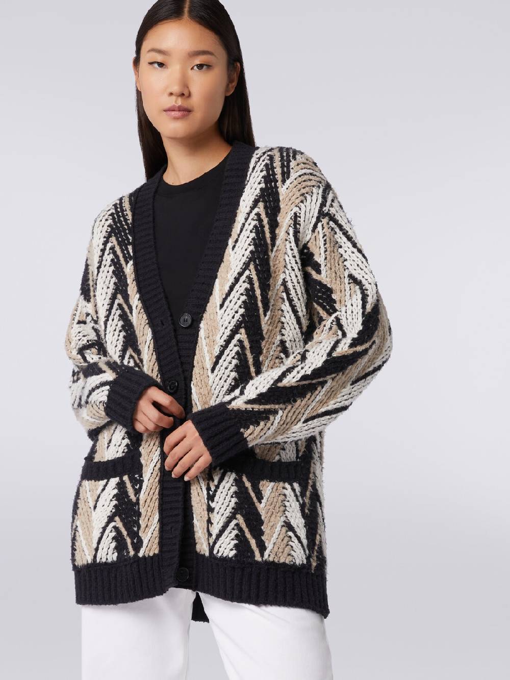 Missoni Cardigan in misto cotone zig zag In Vendita