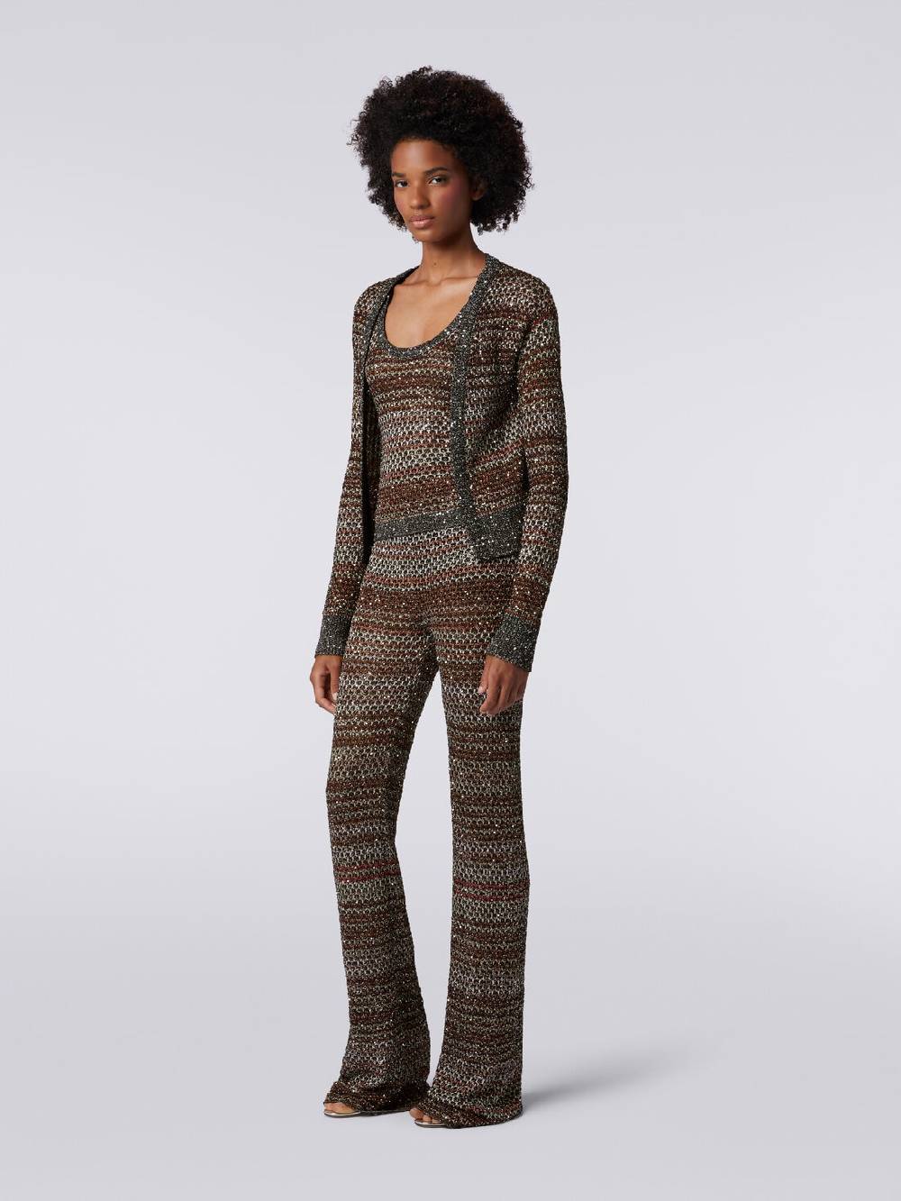 Missoni Cardigan corto in maglia a rete con paillettes Saldi