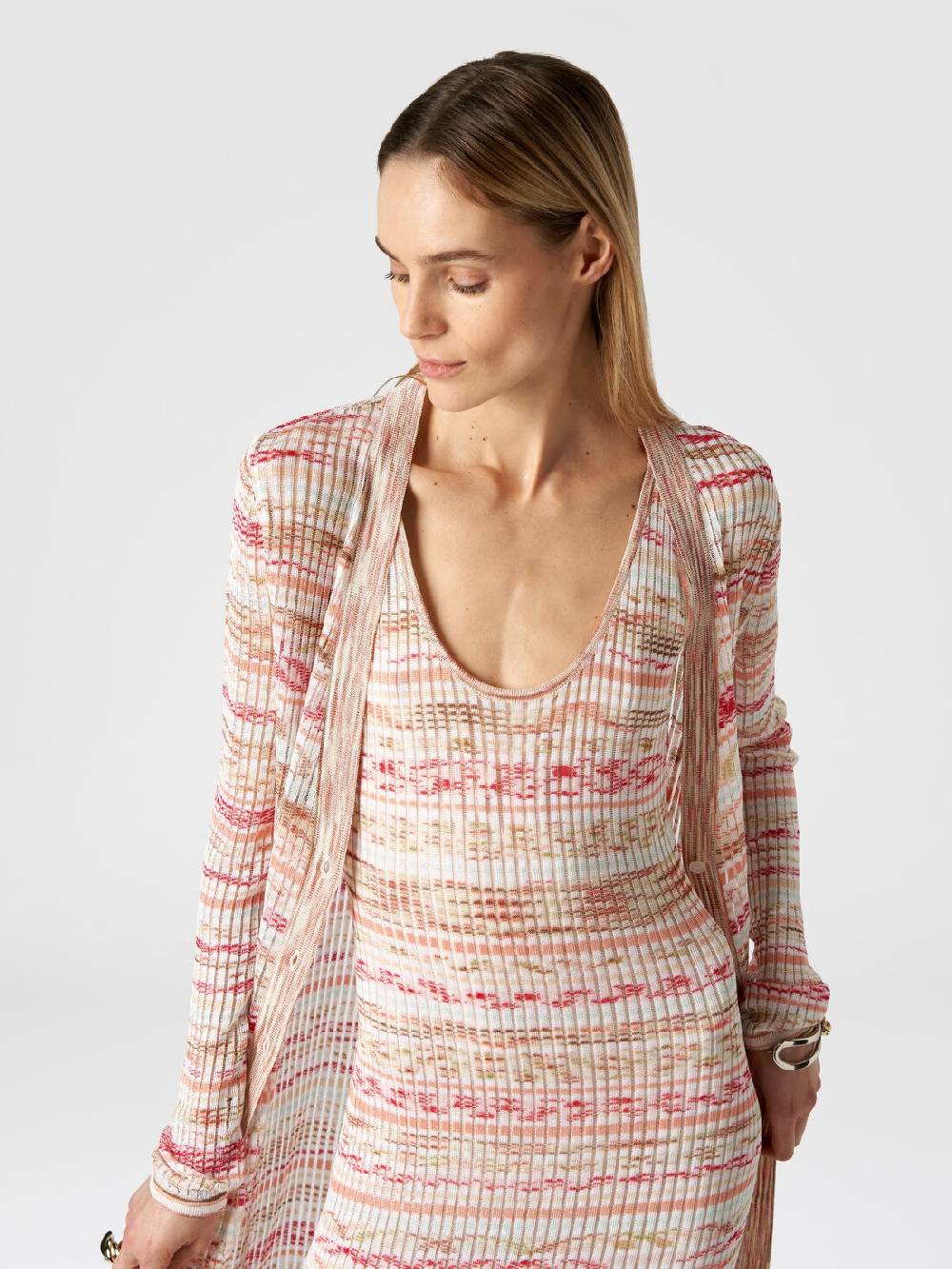 Missoni Cardigan lungo a costine in viscosa fiammata Offerte