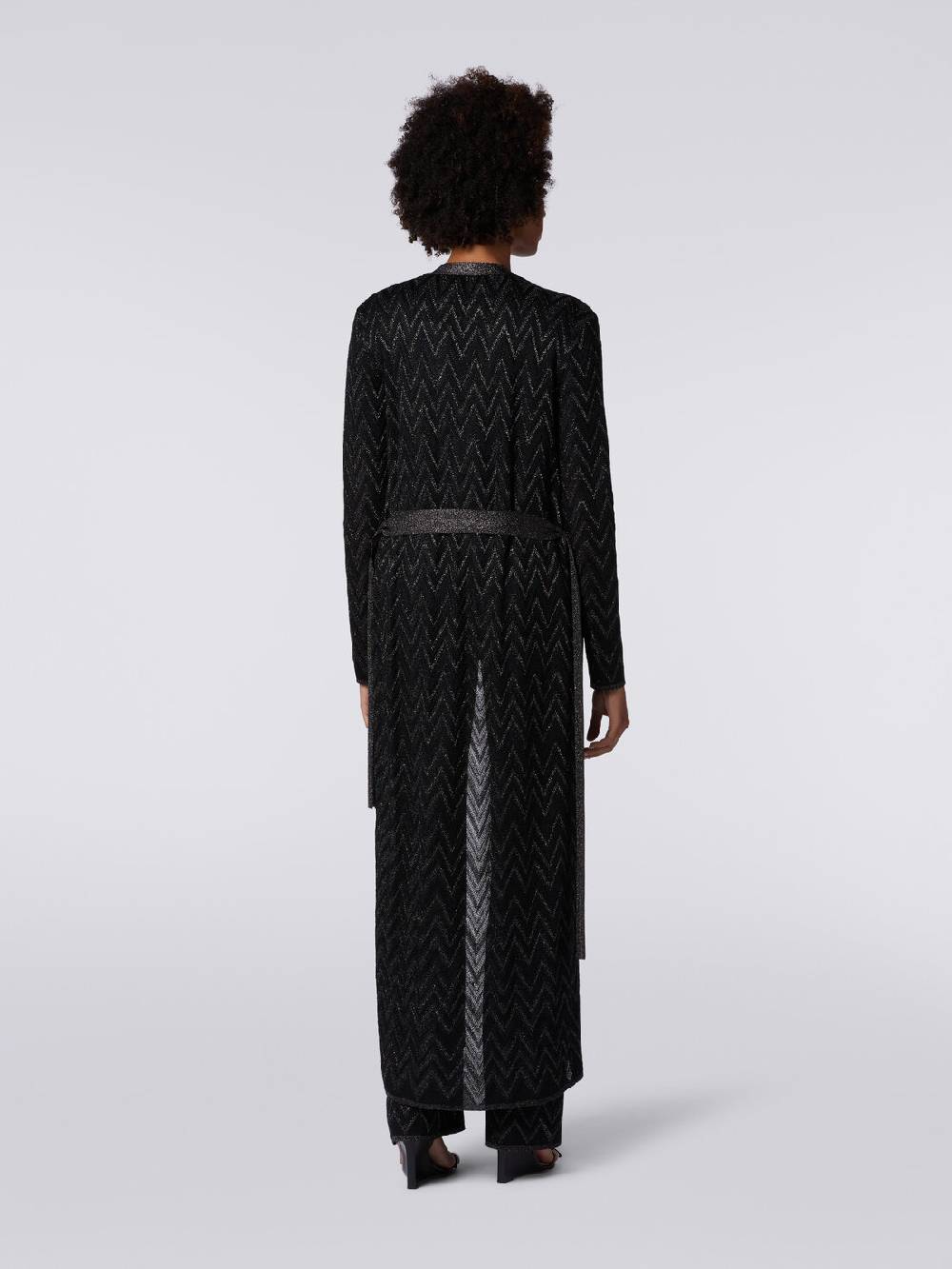 Missoni Cardigan lungo in maglia chevron con lurex Vendita Calda