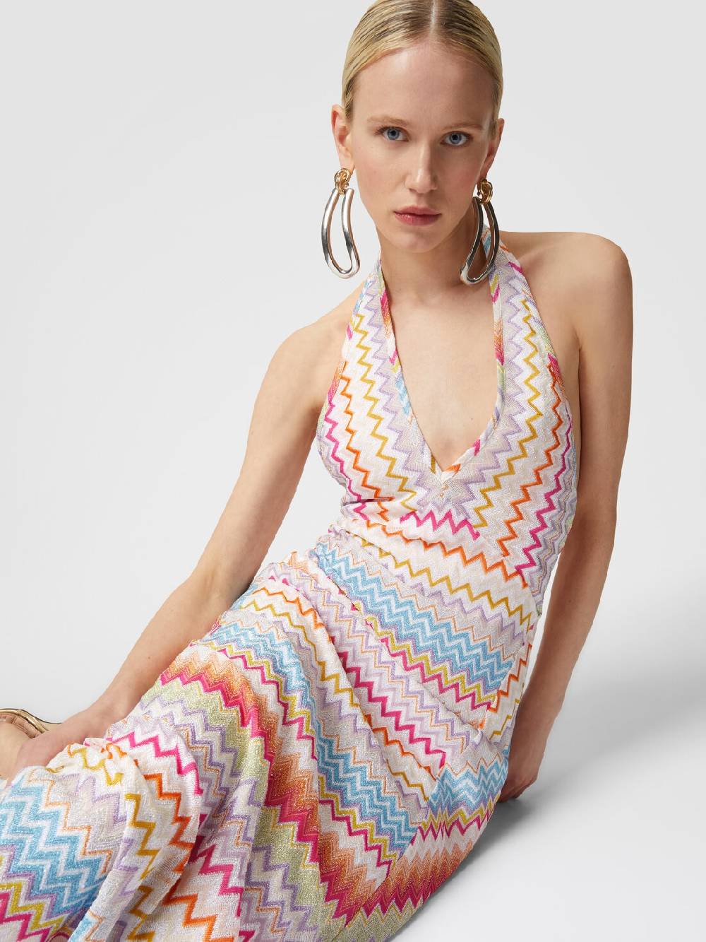 Missoni Abito lungo in viscosa zig zag con lurex Saldi Di Fabbrica