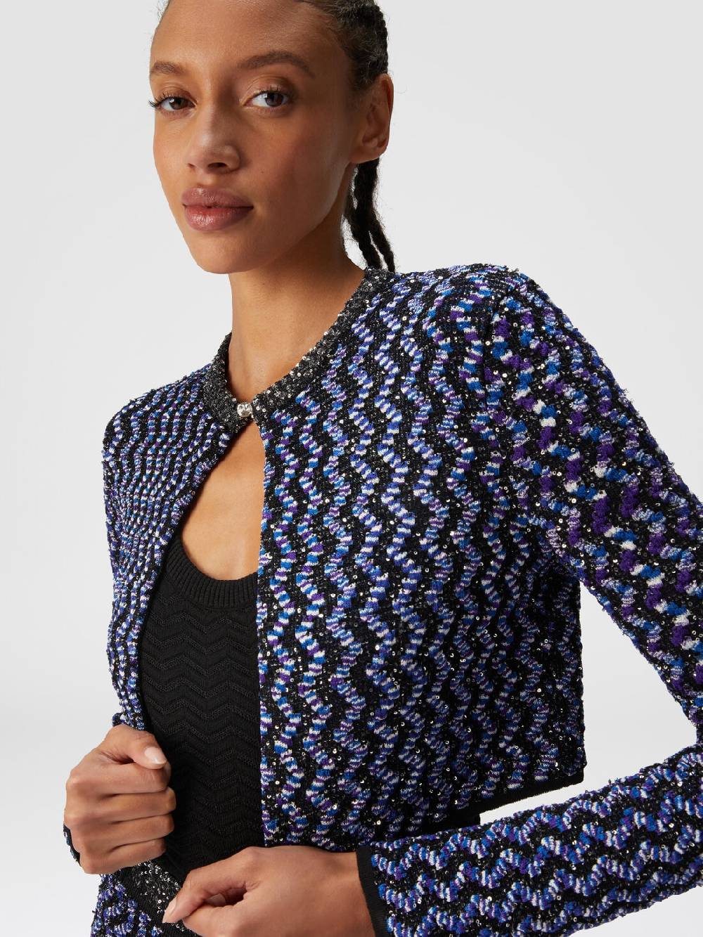 Missoni Cardigan zig zag goffrato con paillettes Enormi sconti