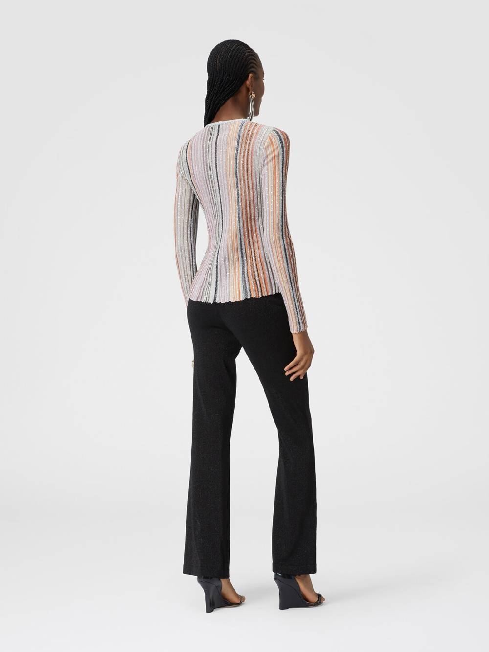 Missoni Pantaloni dritti in viscosa effetto glitter In Saldo