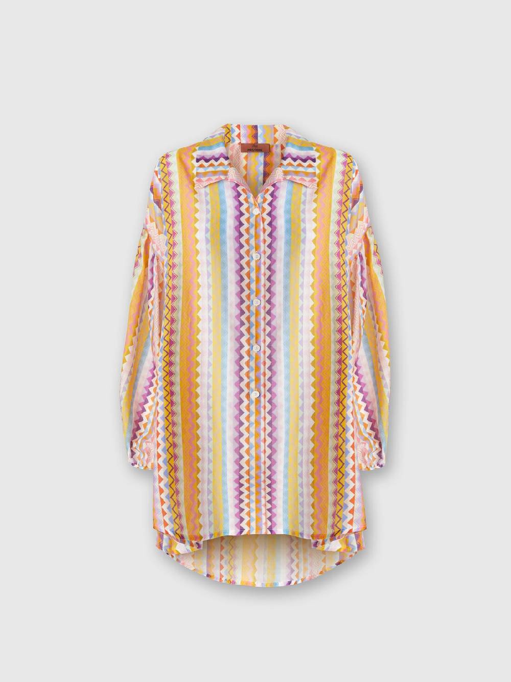 Missoni Blusa oversize in seta e cotone stampa zig zag Nuova