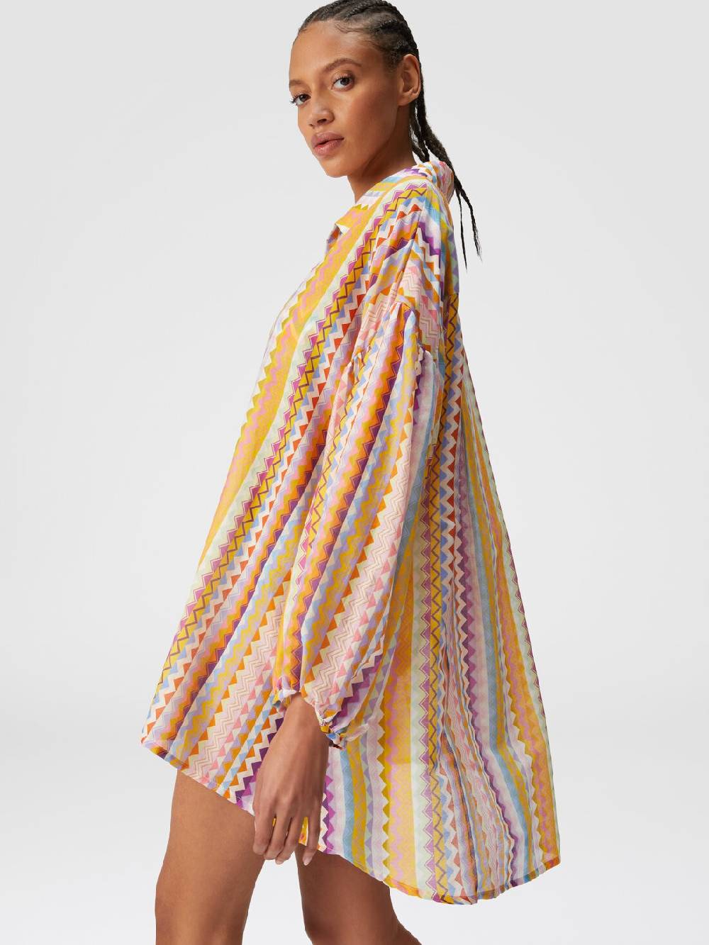 Missoni Blusa oversize in seta e cotone stampa zig zag Nuova