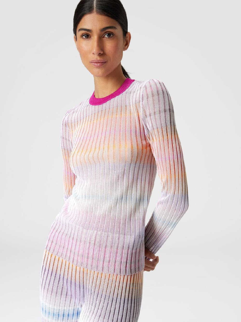 Missoni Maglia girocollo a coste con colletto a contrasto Moda