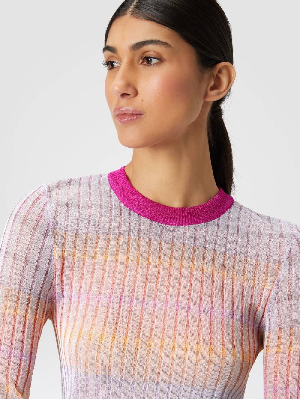 Missoni Maglia girocollo a coste con colletto a contrasto Moda