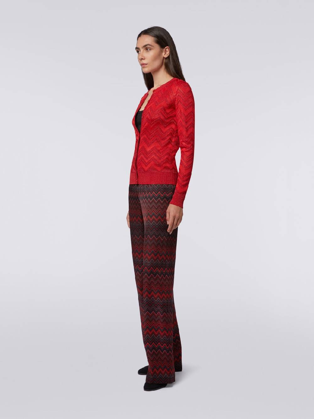 Missoni Cardigan in maglia zig zag tonale con lurex 2025