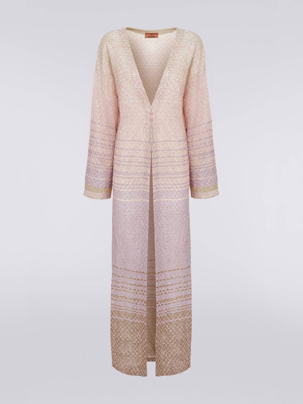 Missoni Cardigan lungo in maglia dégradé con paillettes Sconti questo mese