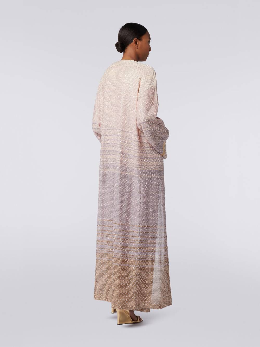 Missoni Cardigan lungo in maglia dégradé con paillettes Sconti questo mese