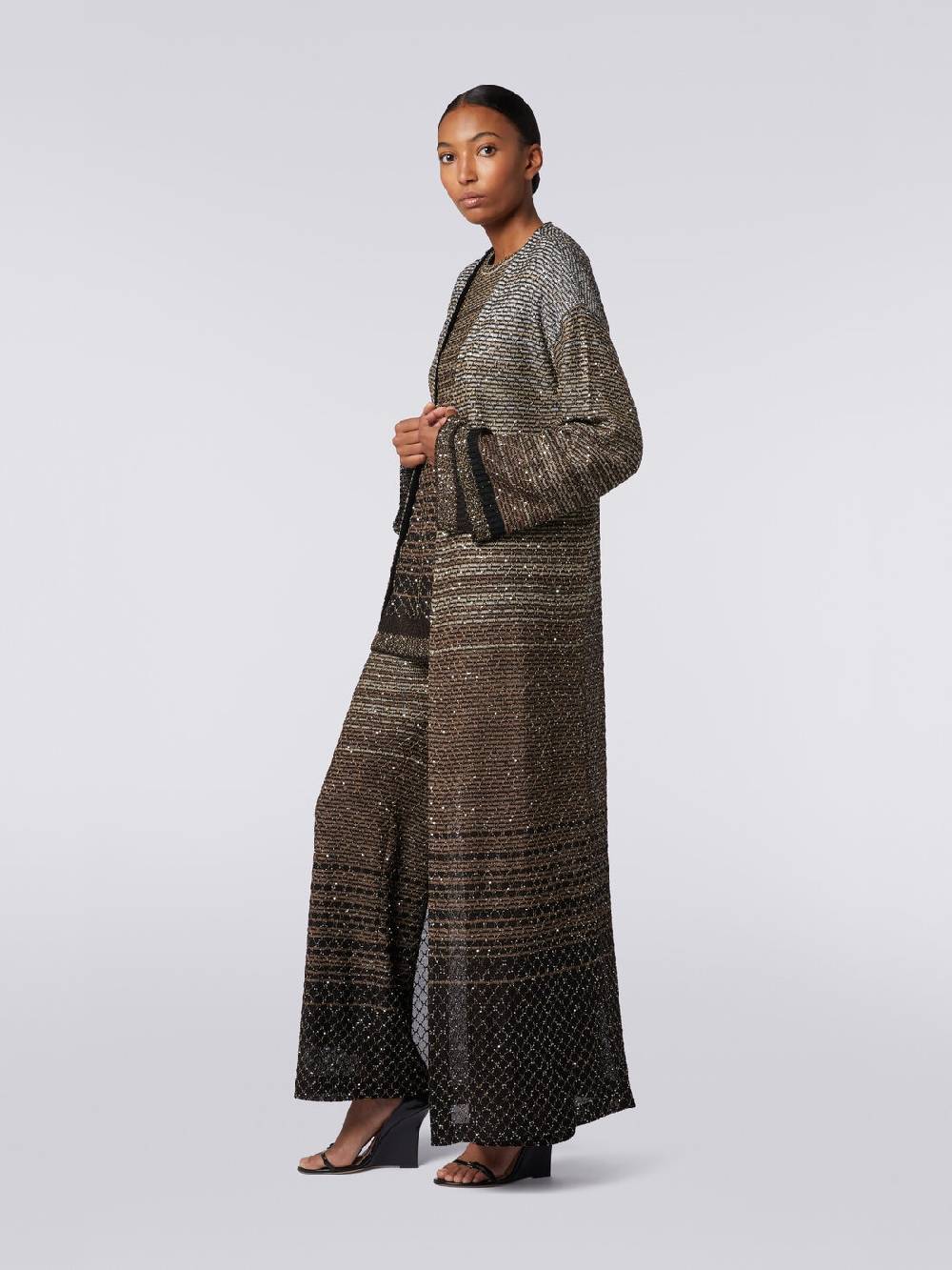 Missoni Cardigan lungo in maglia dégradé con paillettes Qualità