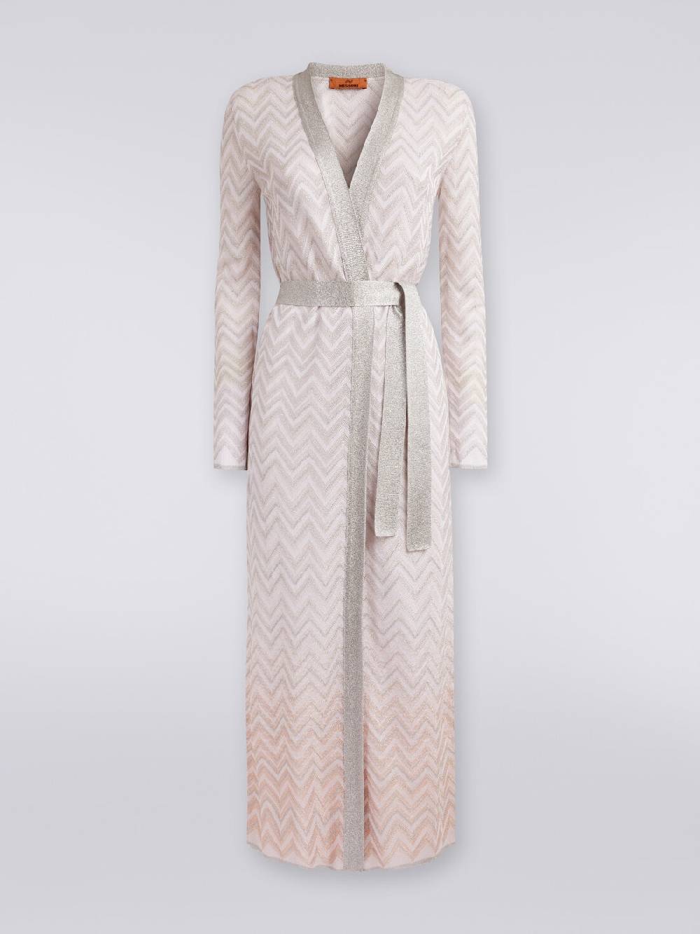 Missoni Cardigan lungo in maglia chevron con lurex Vendita