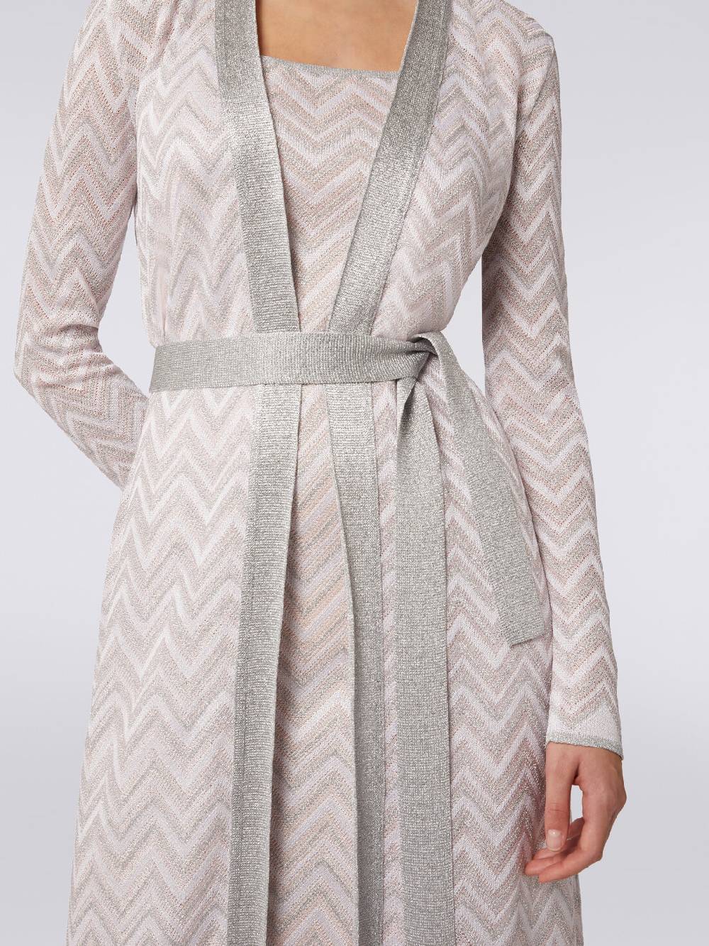 Missoni Cardigan lungo in maglia chevron con lurex Vendita
