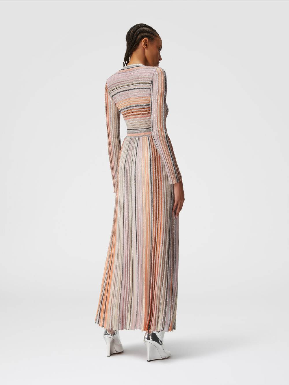 Missoni Abito lungo in maglia plissée lamé Soddisfazione Garantita