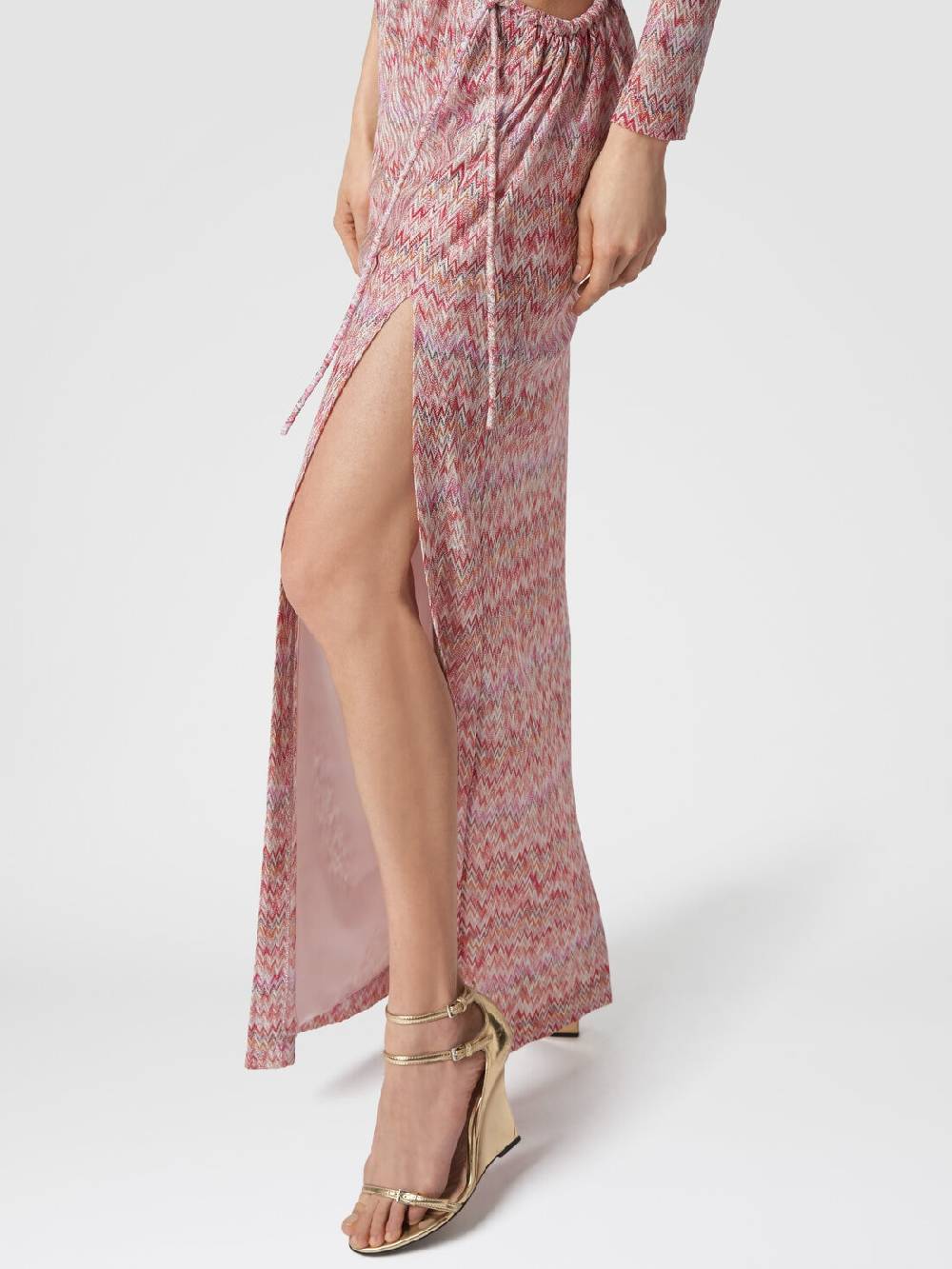 Missoni Abito lungo monospalla con dettaglio cut-out e spacco Acquista Ora