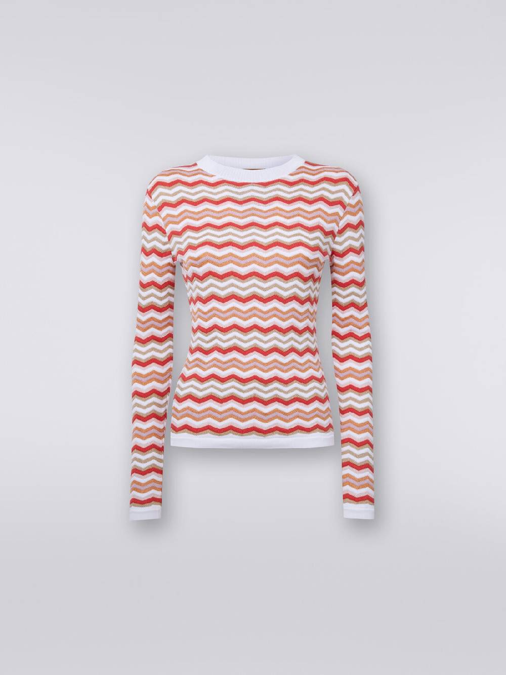 Missoni Pullover girocollo in cotone e viscosa zig zag Consegna Veloce