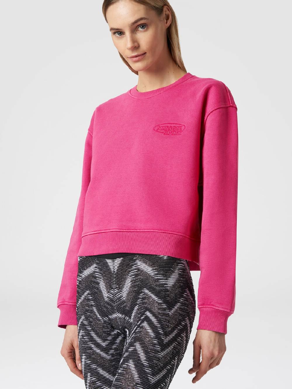 Missoni Felpa girocollo in cotone con logo Prezzo Ridotto