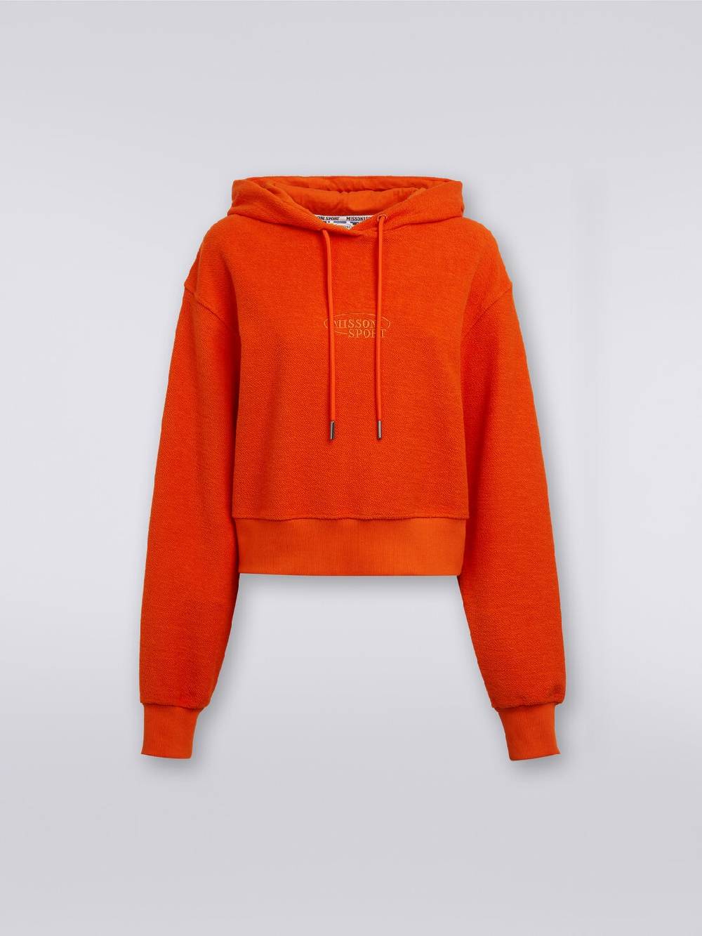 Missoni Felpa garzata crop con cappuccio e logo Fino Al -60%