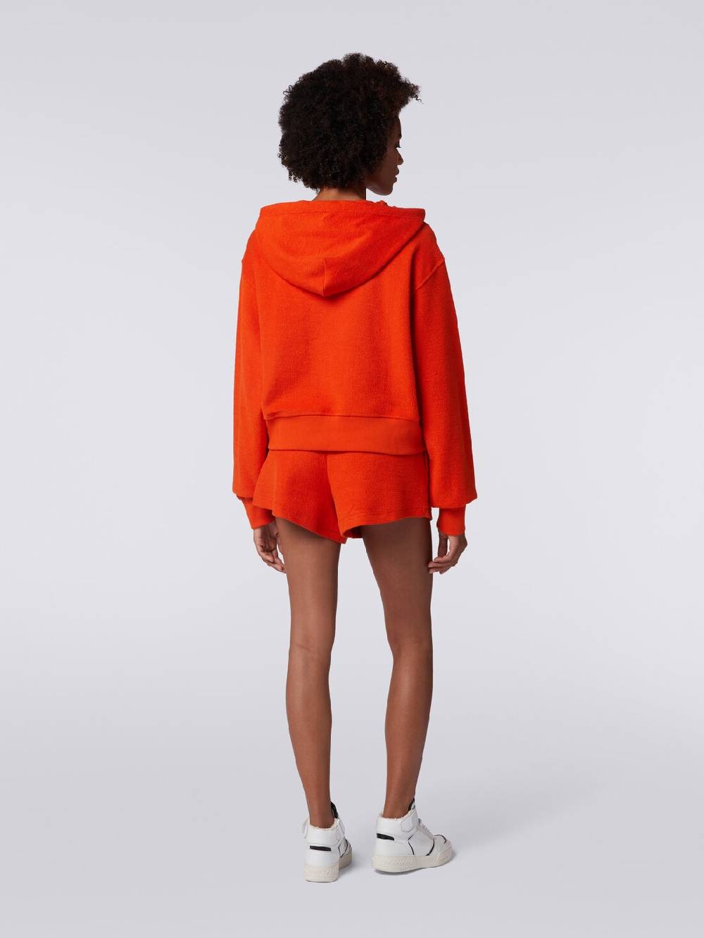 Missoni Felpa garzata crop con cappuccio e logo Fino Al -60%