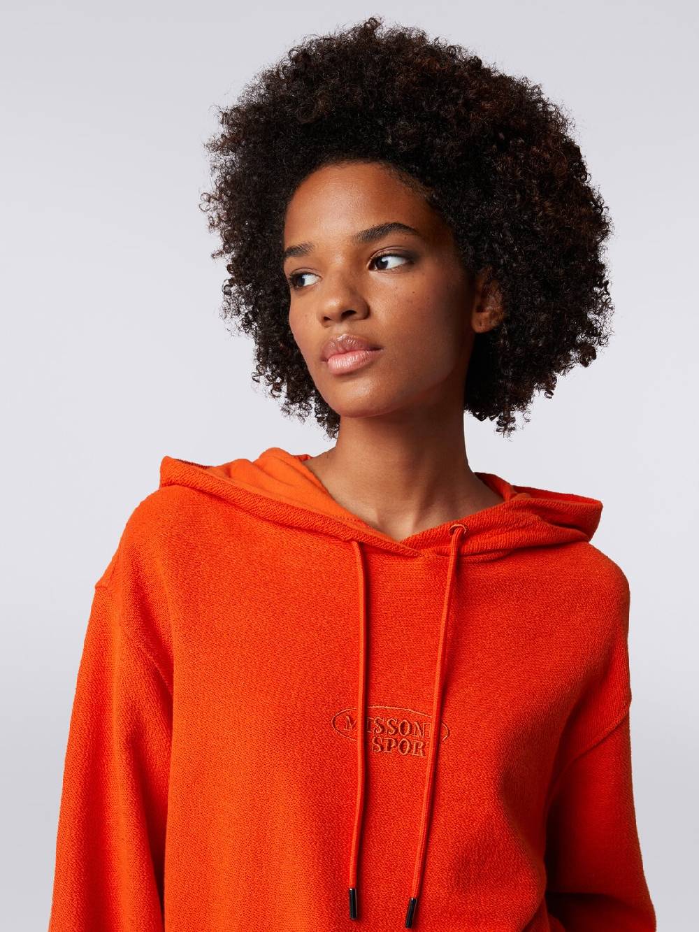 Missoni Felpa garzata crop con cappuccio e logo Fino Al -60%